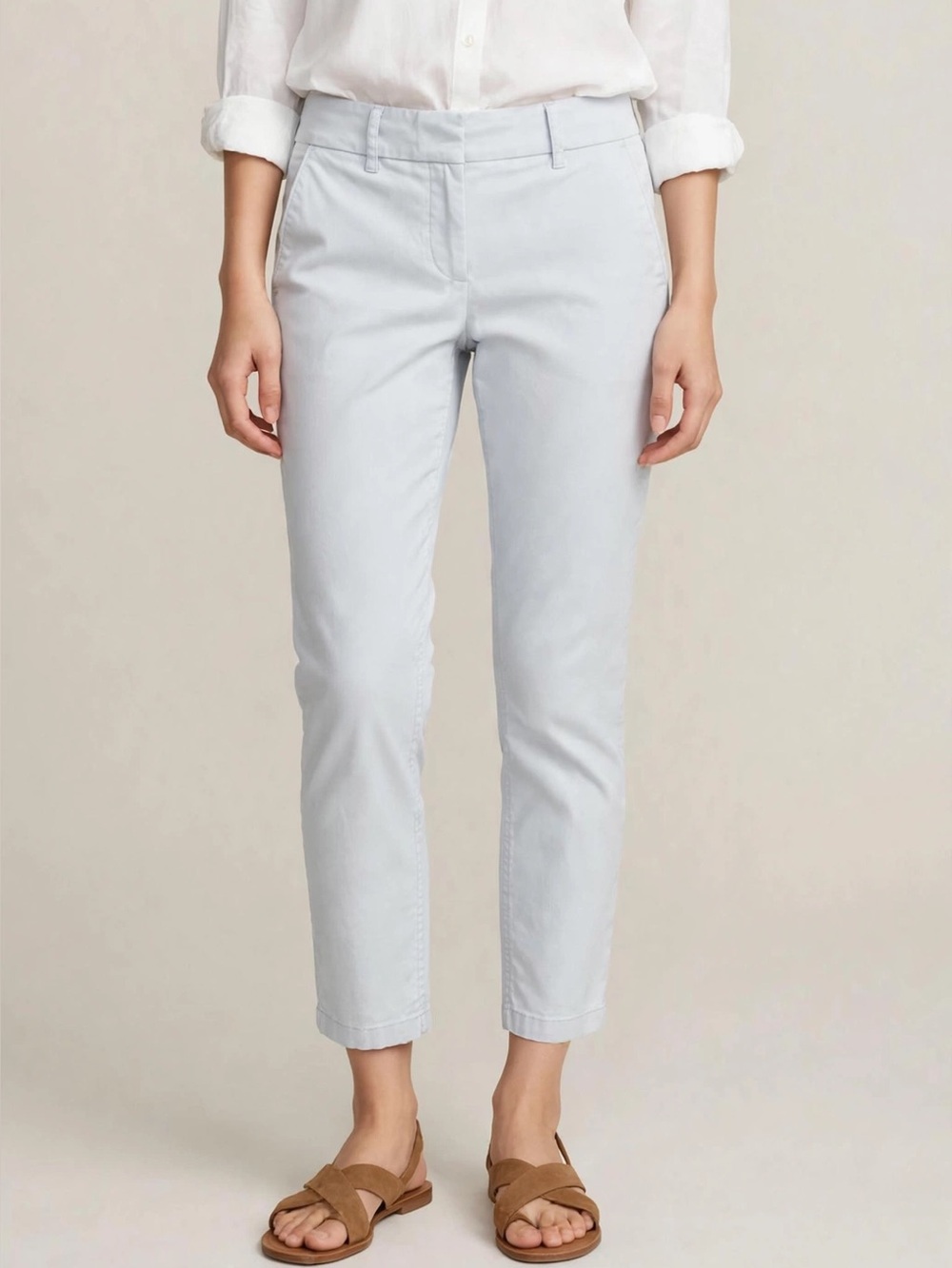 LOFT Light Blue Crop Chino Pants